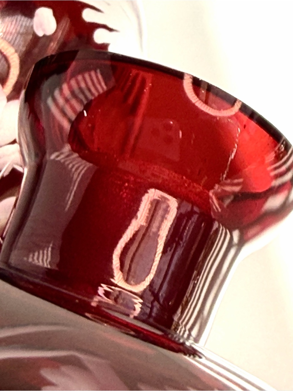 Egermann Ruby Cut To Clear Bohemian CZECH ART GLASS Bottles w/ Stoppers Set of 2 - Picture 11 of 16